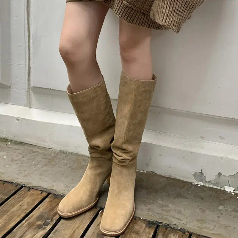 Bottes hautes en daim