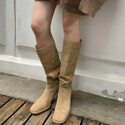 Bottes hautes en daim