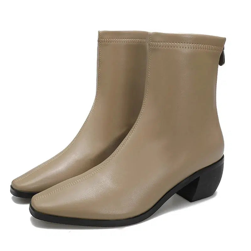 Bottines femme bout pointu talon plat-Old Money