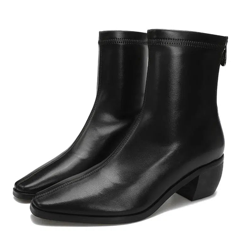 Bottines femme bout pointu talon plat-Old Money