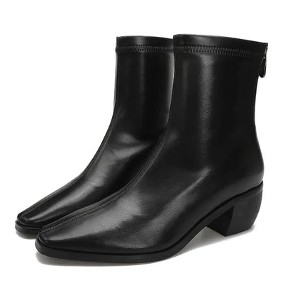 Bottines femme bout pointu talon plat-Old Money