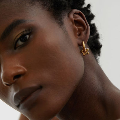 Boucle d Oreille Acier Inoxydable Star