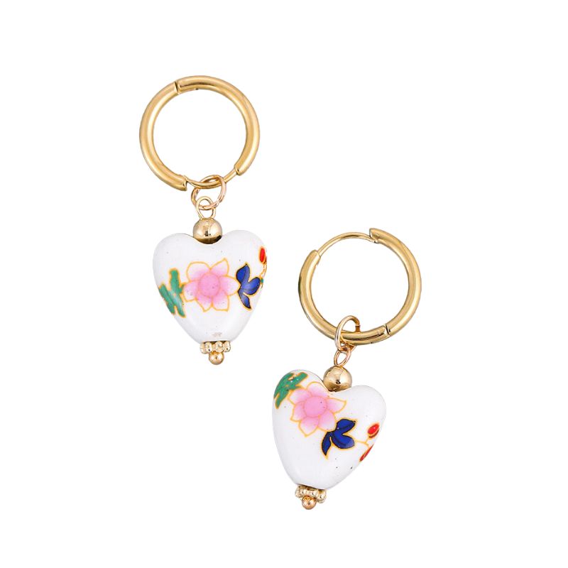 Boucle d Oreille Acier Inoxydable Ceramique