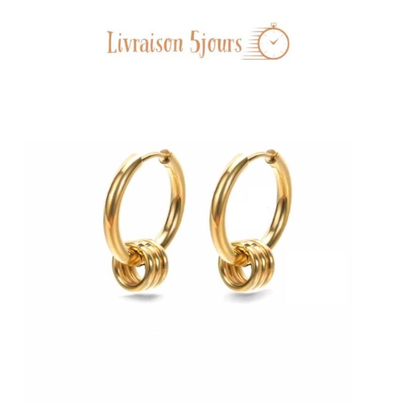 Boucle d Oreille Acier Inoxydable Stella