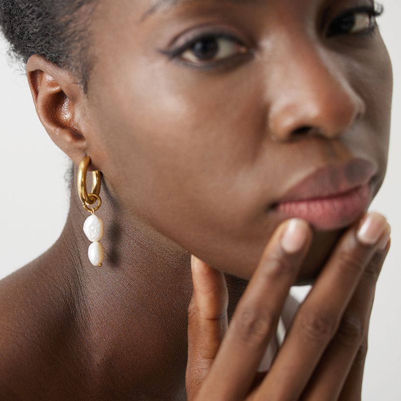 Boucle D Oreille Acier Inoxydable Perla