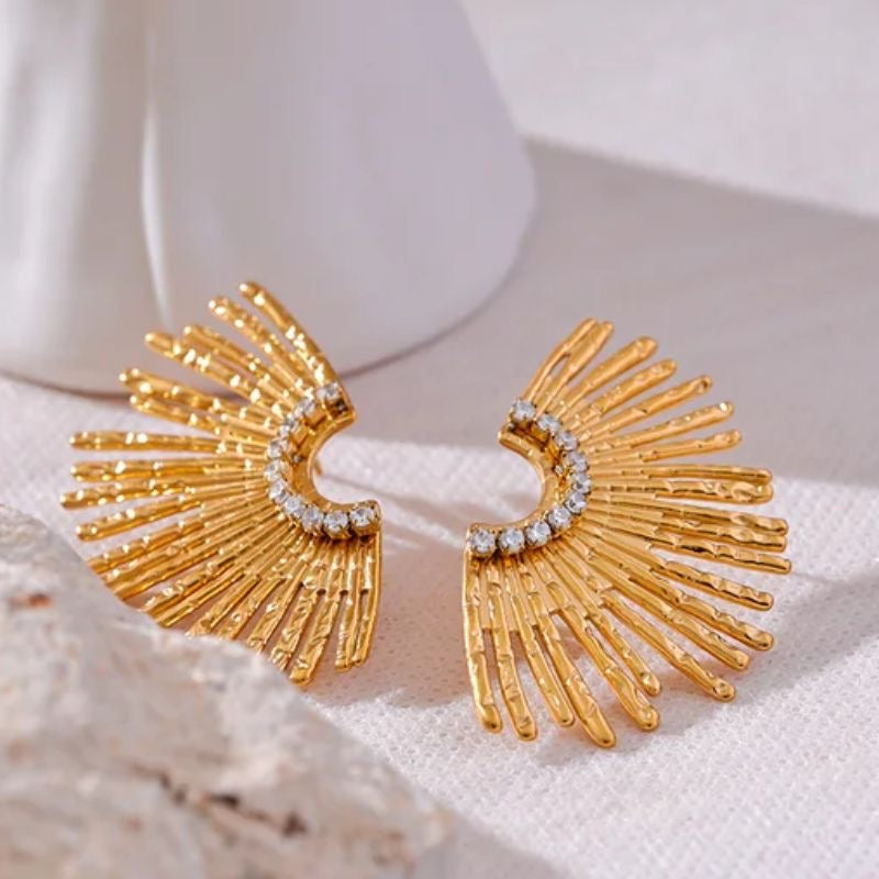 Boucle d Oreille Acier Inoxydable Sun