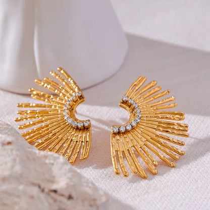 Boucle d Oreille Acier Inoxydable Sun