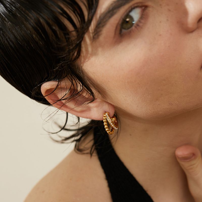 Boucle d Oreille Acier Inoxydable Hawai