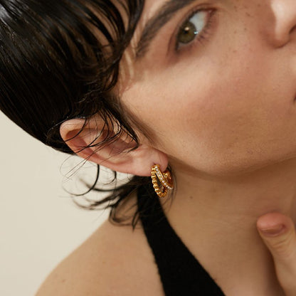 Boucle d Oreille Acier Inoxydable Hawai