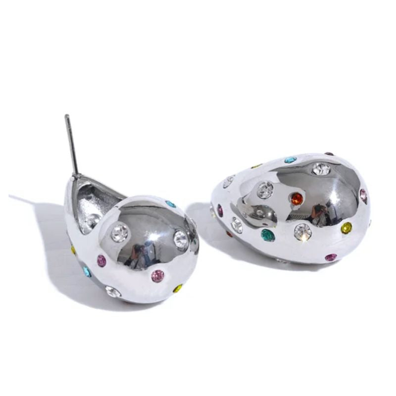 Boucle d Oreille Acier Inoxydable Argent