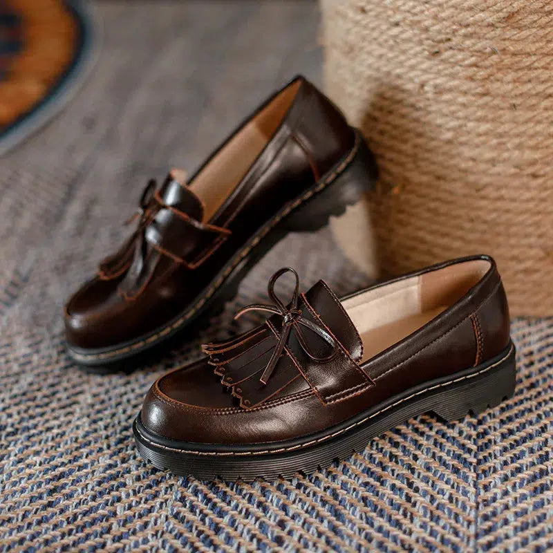 Brown loafers heels-Old Money