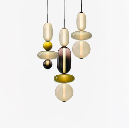 Suspension en Verre Candy – Luminaire Moderne LED avec Design Coloré