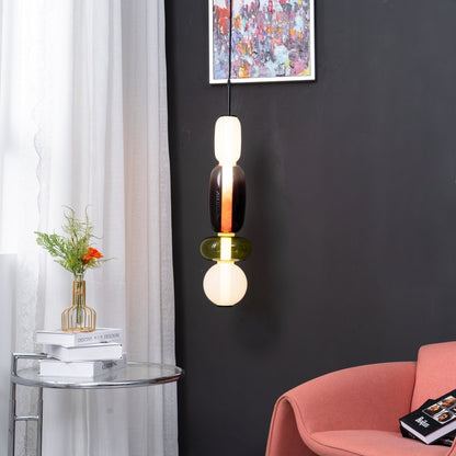 Suspension en Verre Candy – Luminaire Moderne LED avec Design Coloré