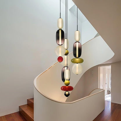 Suspension en Verre Candy – Luminaire Moderne LED avec Design Coloré