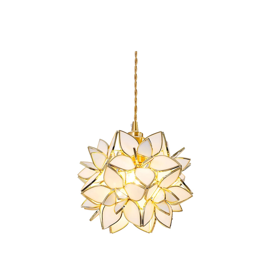 Suspension Capiz en Coquillage - Élégante Lampe en Métal et Verre pour Salon et Salle à Manger
