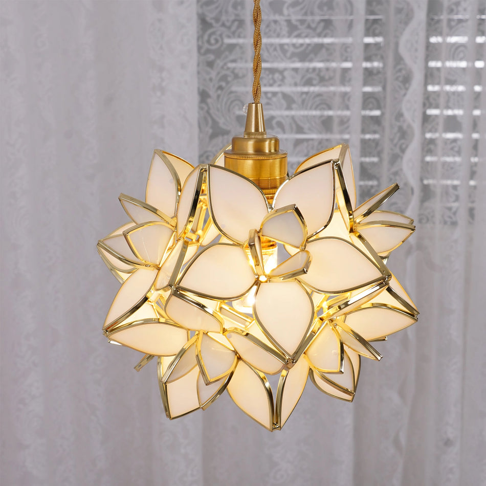 Suspension Capiz en Coquillage - Élégante Lampe en Métal et Verre pour Salon et Salle à Manger