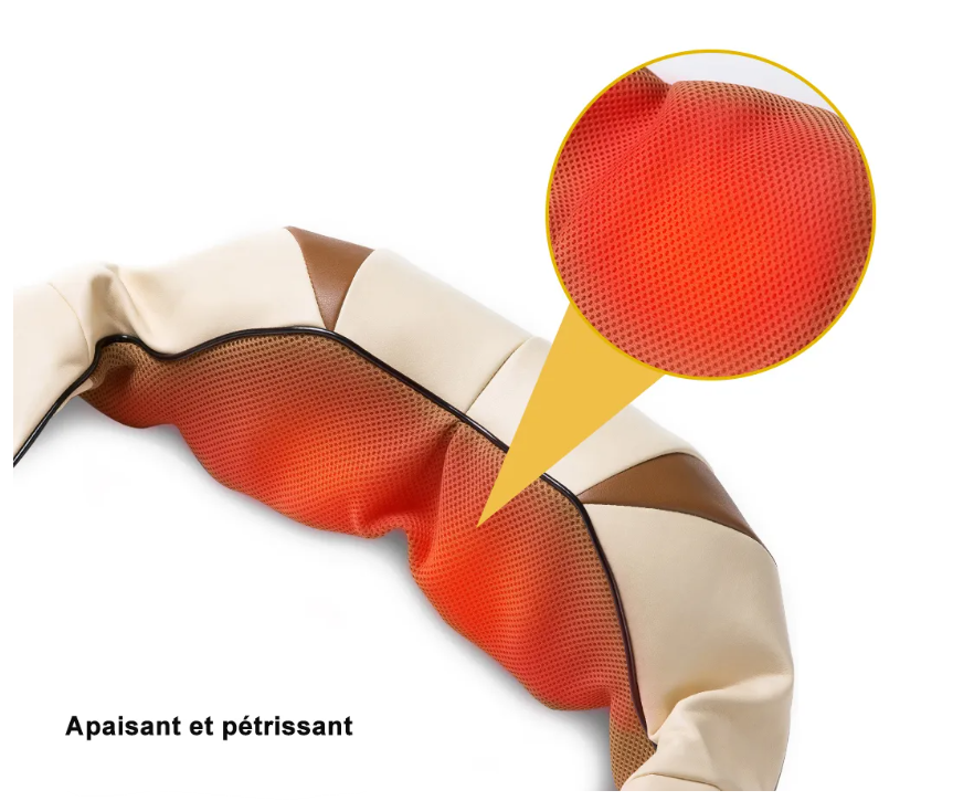 Masseur Shiatsu Chauffant Professionnel Corps Complet+ Adaptateur Voiture Offert 🎁
