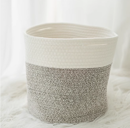 Petite Panière à Linge Tressé Grise