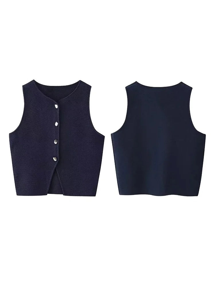 Cardigan femme sans manche-Old Money