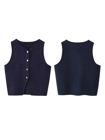 Cardigan femme sans manche-Old Money