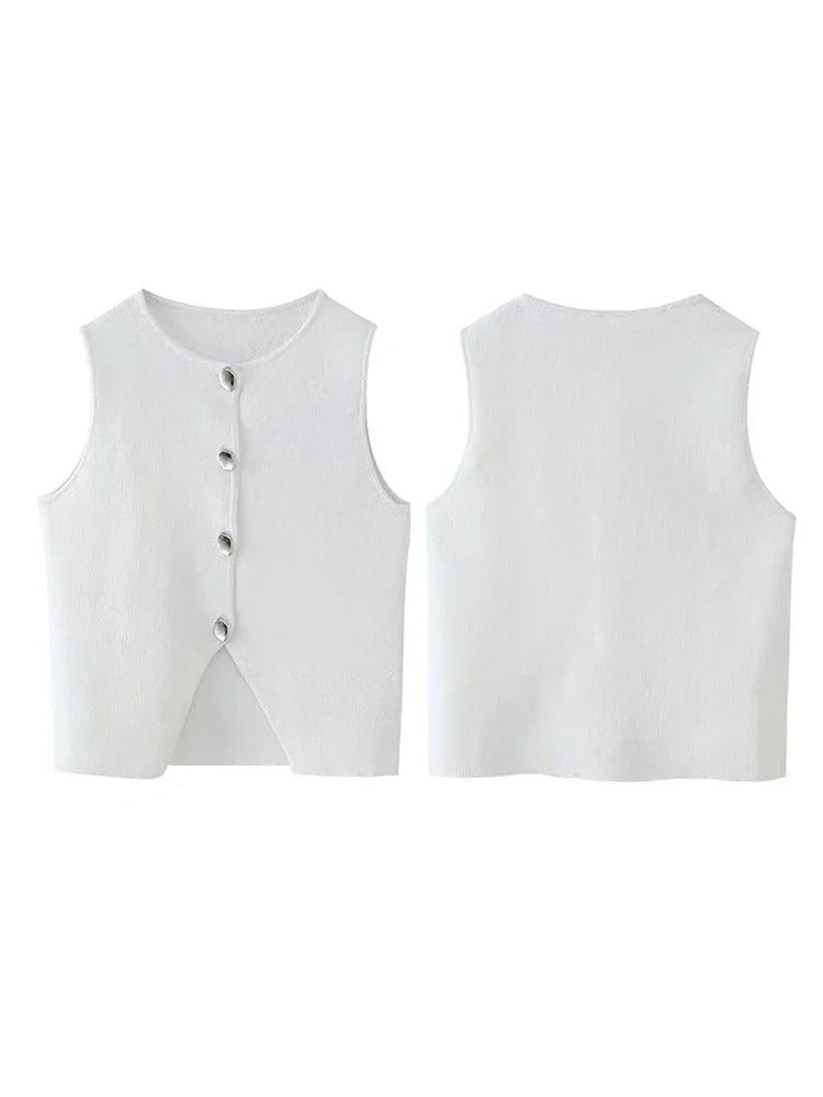 Cardigan femme sans manche-Old Money