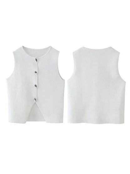 Cardigan femme sans manche-Old Money