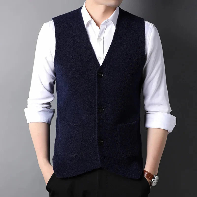 Cardigan homme sans manche-Old Money