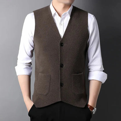 Cardigan homme sans manche-Old Money