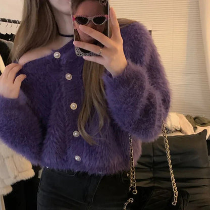Cardigan mohair femme-Old Money