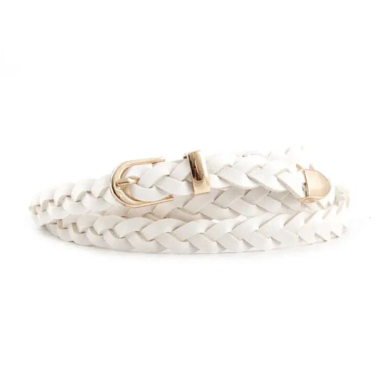 Ceinture blanche tressée