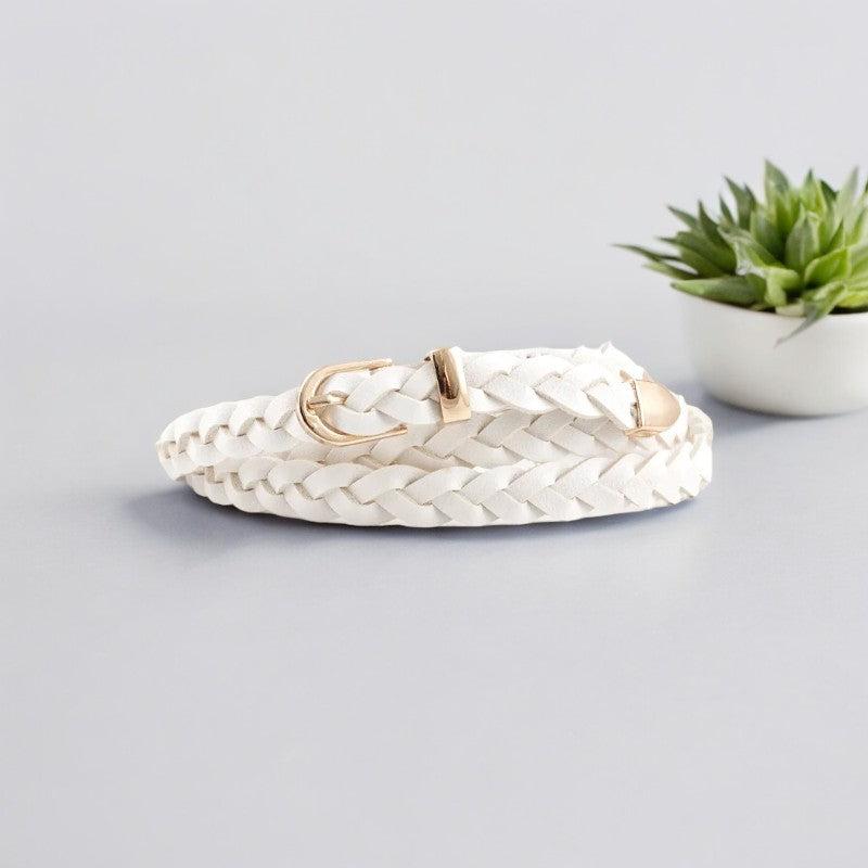 Ceinture blanche tressée