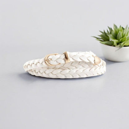 Ceinture blanche tressée