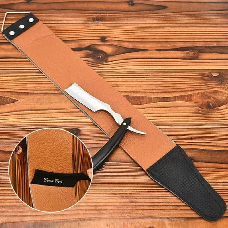 Ceinture d'affûtage en cuir double couche – 46 cm pour rasoirs droits et outils de coupe