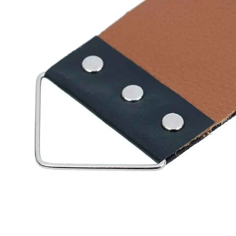 Ceinture d'affûtage en cuir double couche – 46 cm pour rasoirs droits et outils de coupe