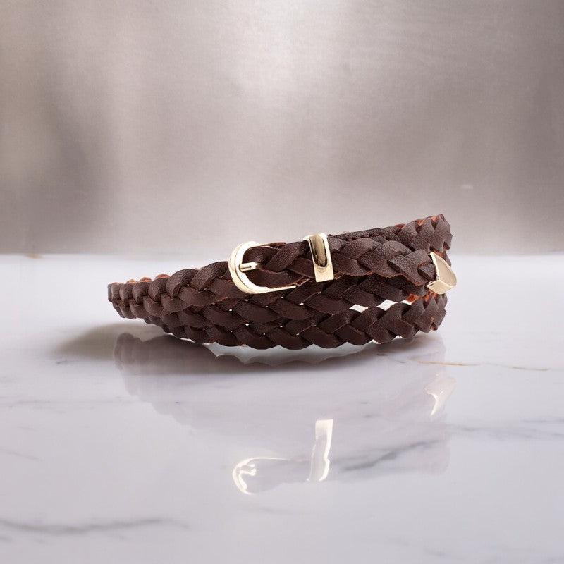 Ceinture tressée camel