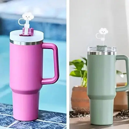 Lot de 3 couvercles de paille en silicone souple en forme de nuage