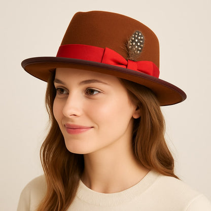 Chapeau Melon Fedora Plume