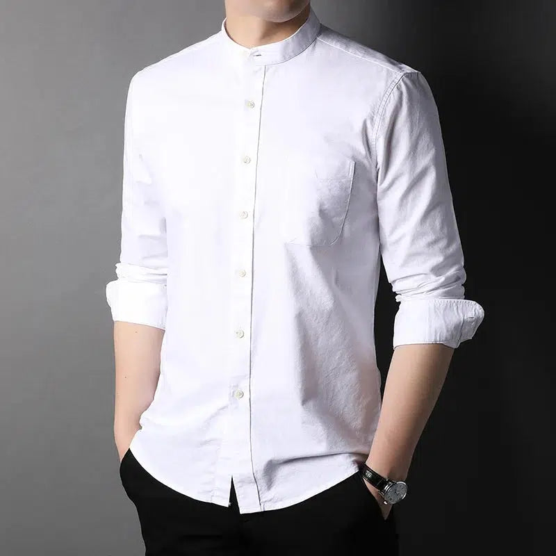Chemise col mao homme luxe-Old Money