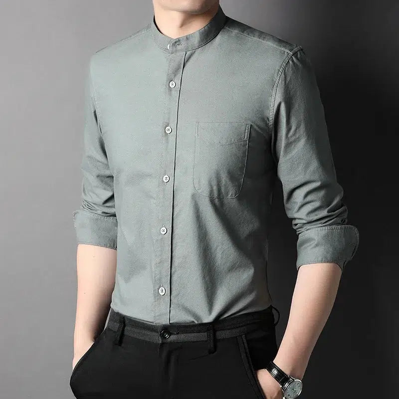 Chemise col mao homme luxe-Old Money