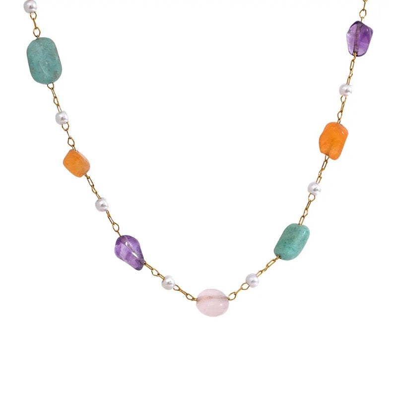 Collier Inoxydable pierres Naturelles