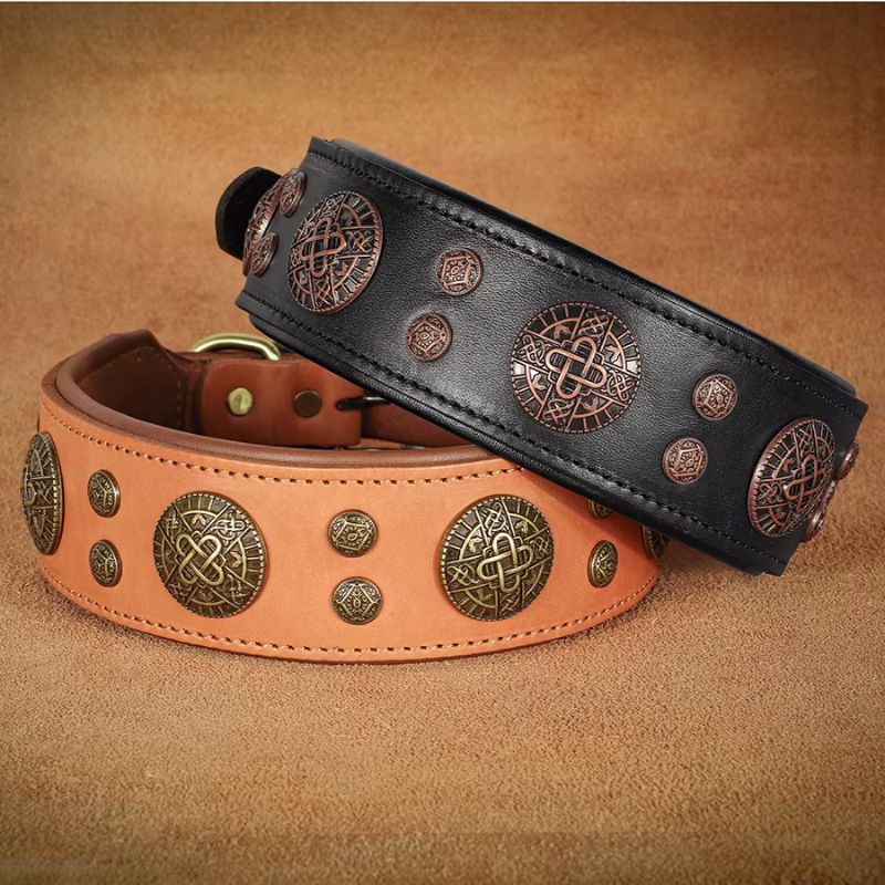 Collier Chien Cuir Epoque