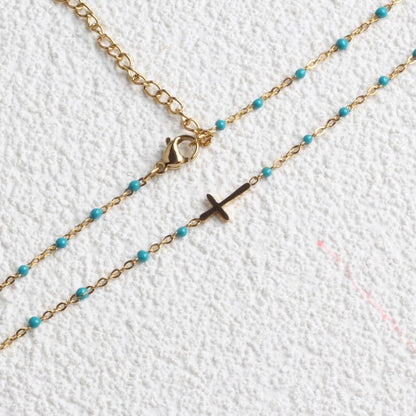 Collier Acier Inoxydable Bleu