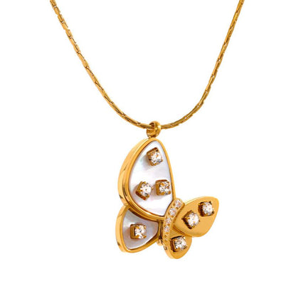 Collier Acier Inoxydable Butterfly