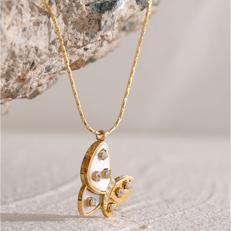 Collier Acier Inoxydable Butterfly