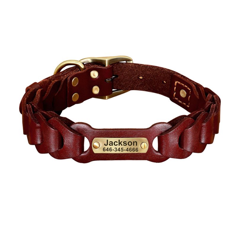 Collier Chien Cuir Personnalisable