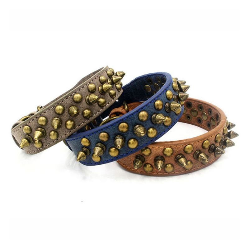 Collier Chien Cuir Vintage