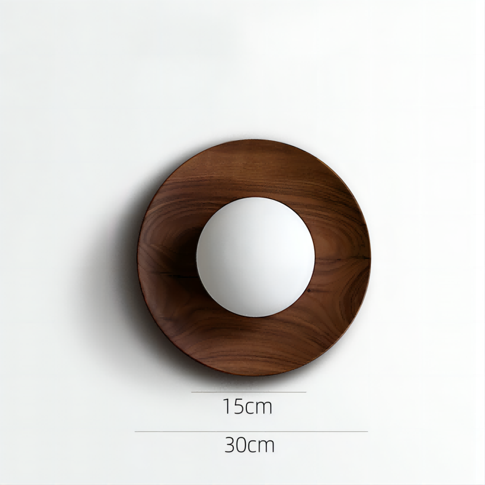 Applique Murale Minimaliste en Bois et Verre - Design Moderne en Blanc Naturel