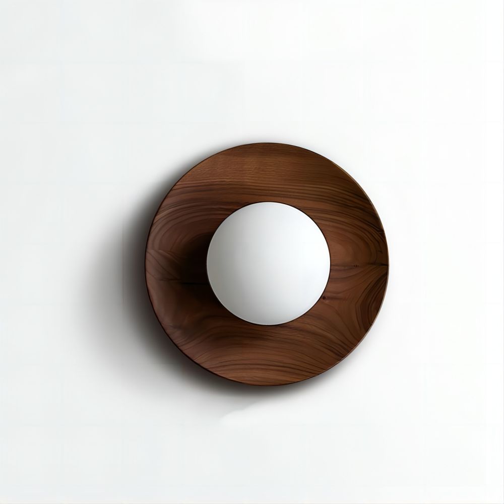 Applique Murale Minimaliste en Bois et Verre - Design Moderne en Blanc Naturel