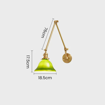 Applique Murale Vintage Verte – Design Classique et Bras Ajustable