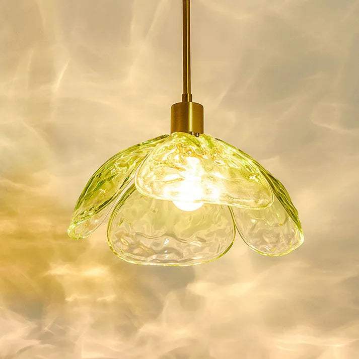 Suspension Fleurie Créative pour Table de Nuit – Éclairage Élégant en Verre pour Chambre et Salon